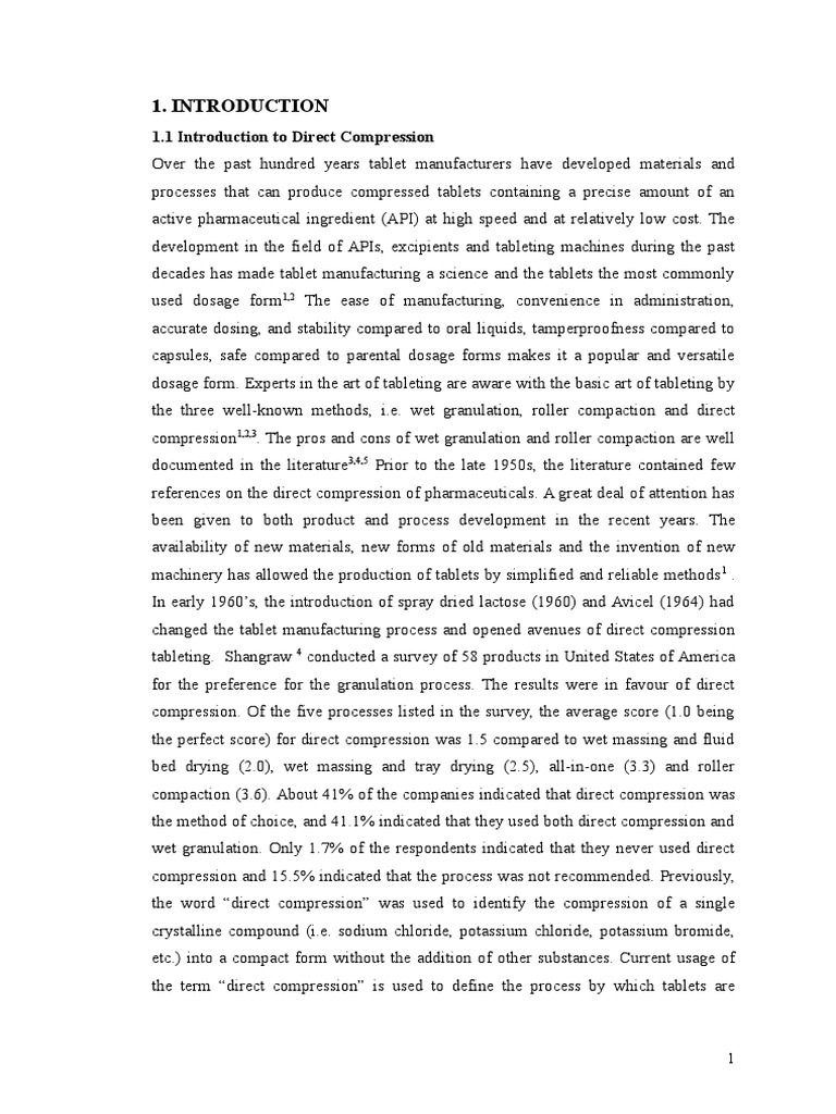 Direct Compression Tablet Pdf Tablet Pharmacy Pharmaceutical