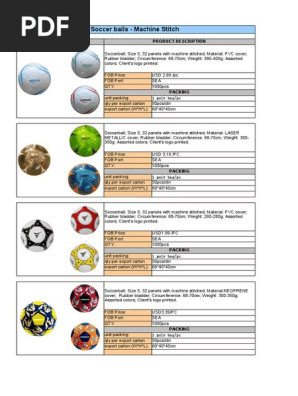 SOCCER BALLS - MACHINE STITCH