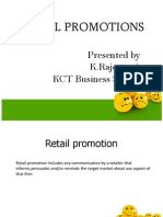 Retail Promotions: Presented by K.Rajeswari KCT Business School