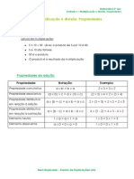 1.3 - Multiplicação e Divisão. Propriedades - Ficha Informativa