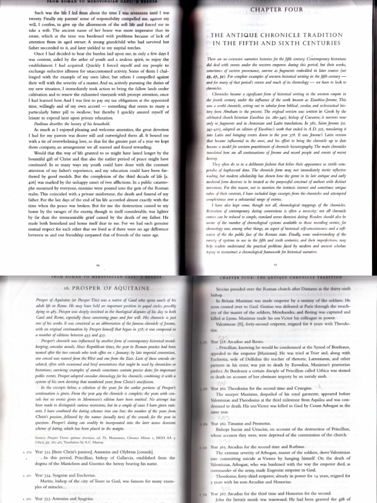 The Chronicle of Prosper of Aquitaine, The Gallic Chronicle of 452, The Chronicle of Marius of