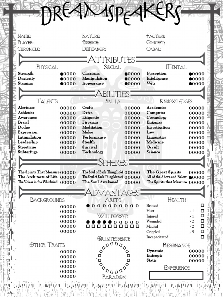 Character Sheet for RPG Players | PDF