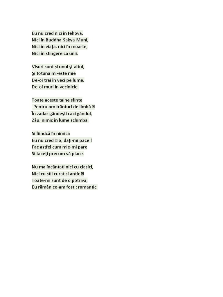 Eu Nu Cred Nici In Iehova