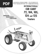 Operators Manuel International Cub Cadet 72, 104, 105, 124, znd 125 tractors