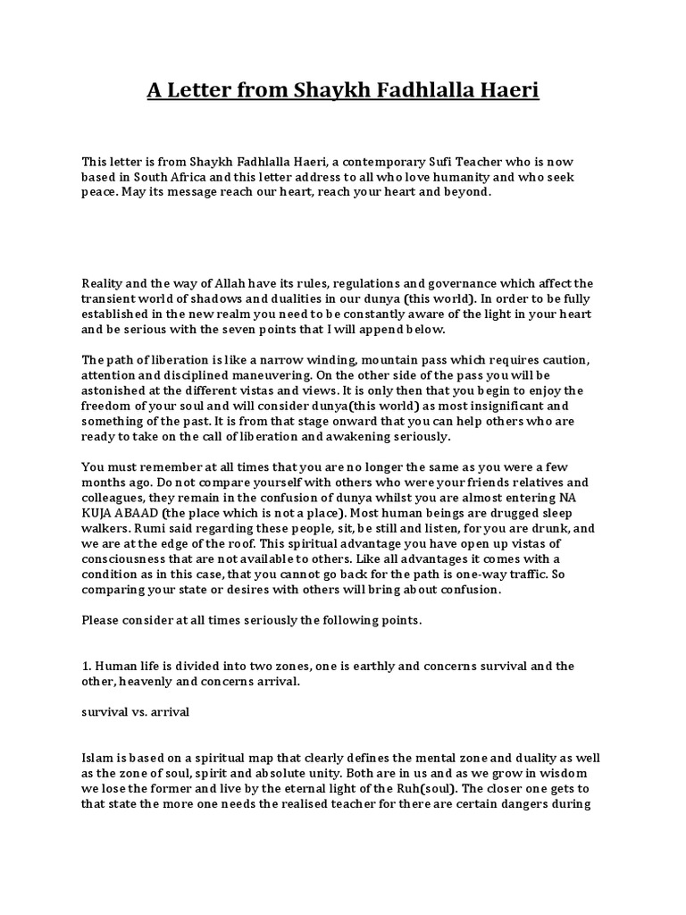 Insights from Shaykh Fadhlalla Haeri | PDF | Soul | Afterlife
