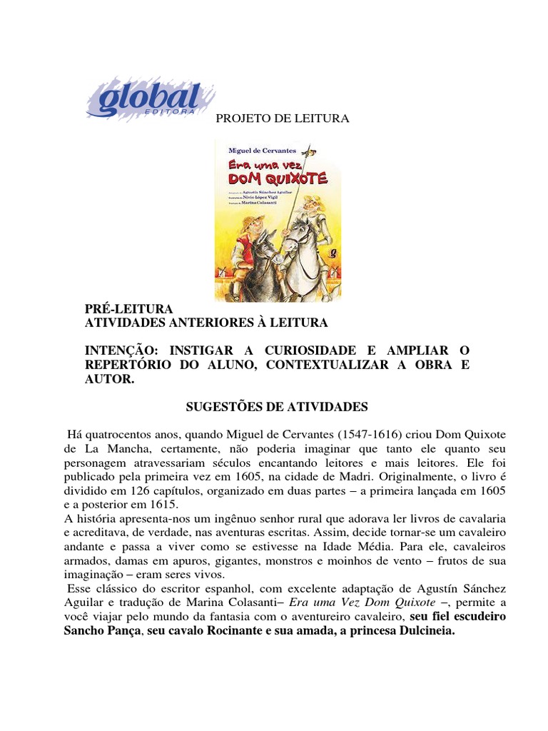 Era Uma Vez Dom Quixote1 | Don Quixote | Fiction & Literature