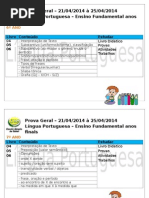 Conteúdo Para a Prova Geral - 1o Bimestre