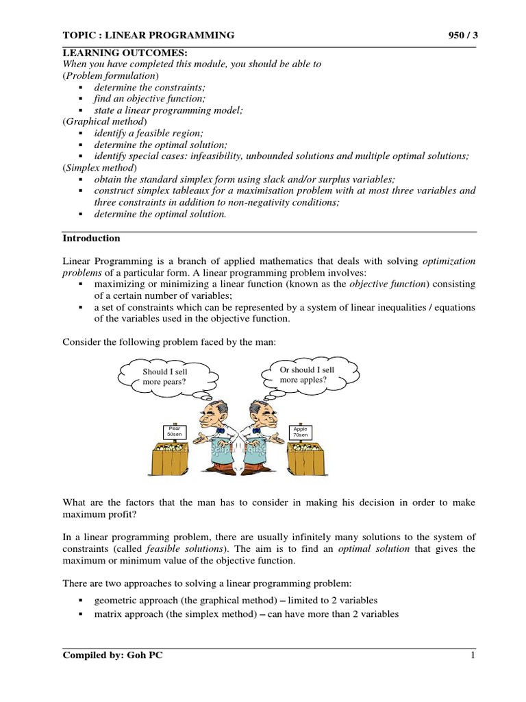 Linear Programming Module | PDF | Mathematical Optimization | Linear ...