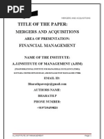 Download Mergers  Acquisition by Bharath Pavanje SN23374938 doc pdf