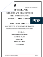 Download Mergers  Acquisition by Bharath Pavanje SN23374938 doc pdf