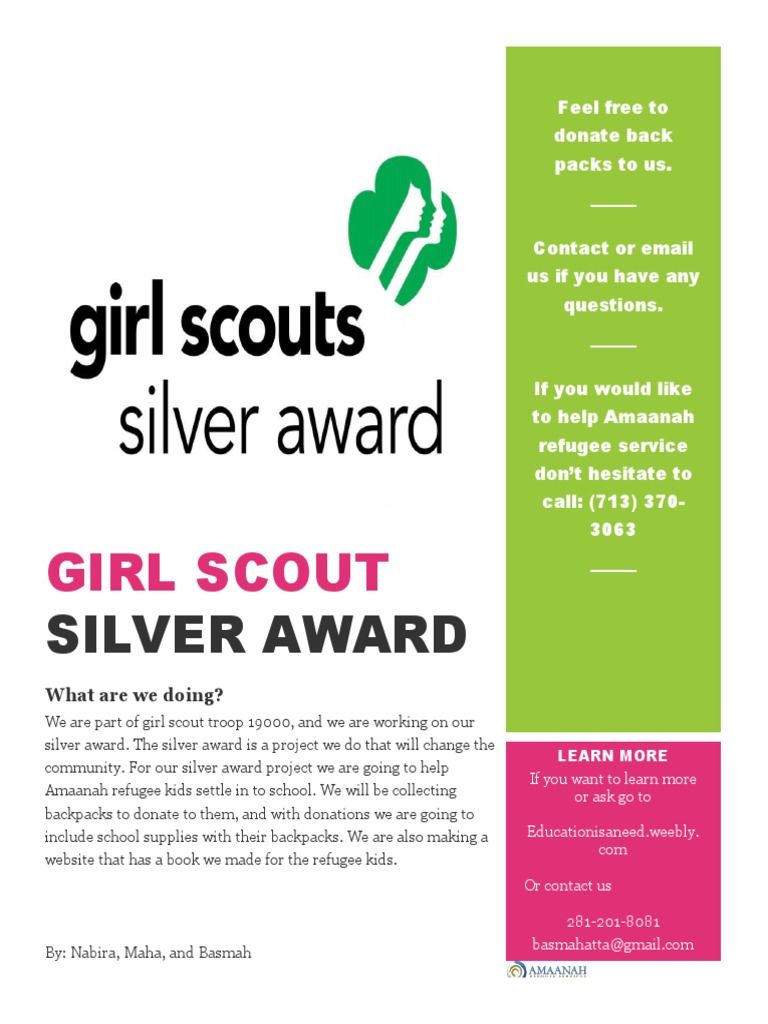 Girl Scout Silver Award Project for Refugees | PDF