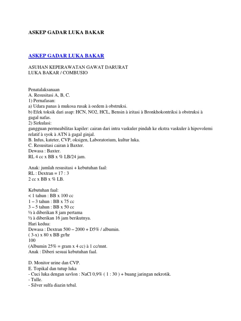 Askep Gadar Luka Bakar