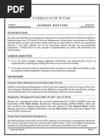 Curriculum Vitae Jaydeep Dattani