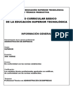 Administración de Empresas: Diseño Curricular Básico