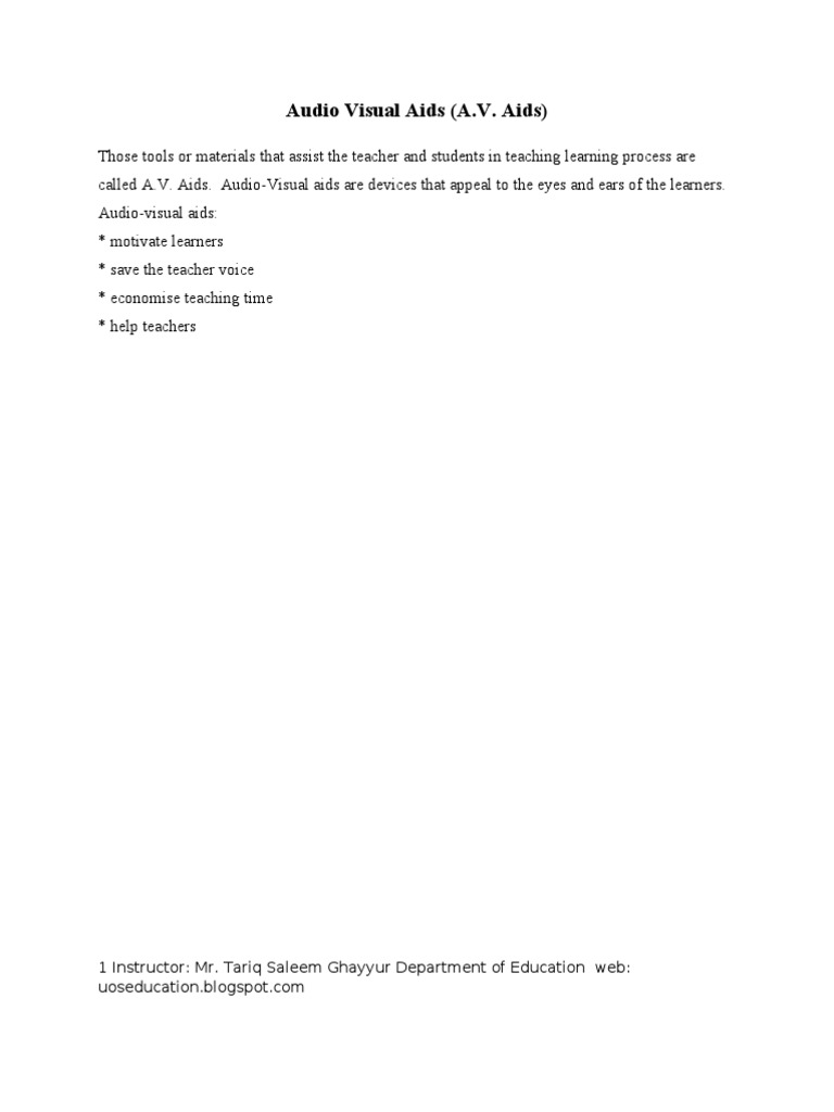 Audio Visual Aids For Teachers PDF Graphics Semiotics
