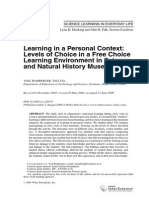SciEd - Learning in A Personal Context - Levels of Choice in A Free Choice Learning Environment in