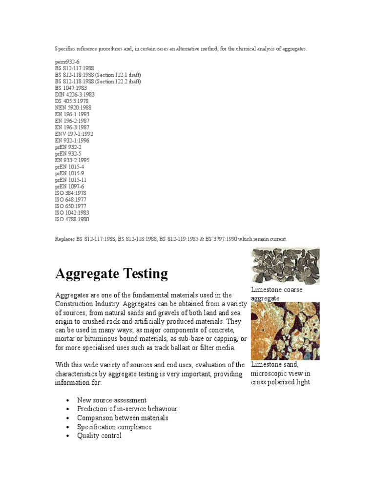 Methods of Chemical Analysis of Aggregates | PDF