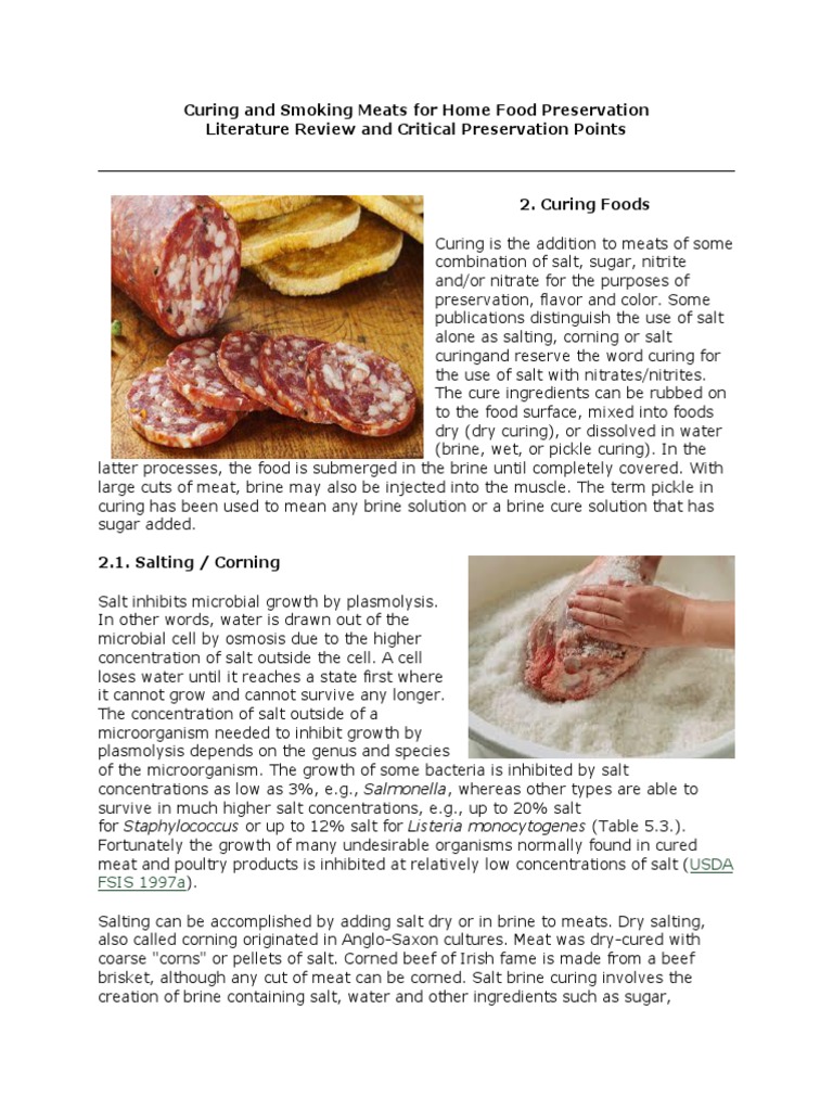 Curing Mafeats for Home Food Preservation Curing (Food Preservation