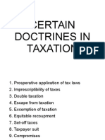 Certain Doctrines in Taxation