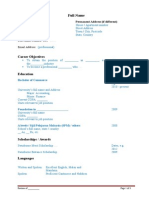 Sample Resume Format 
