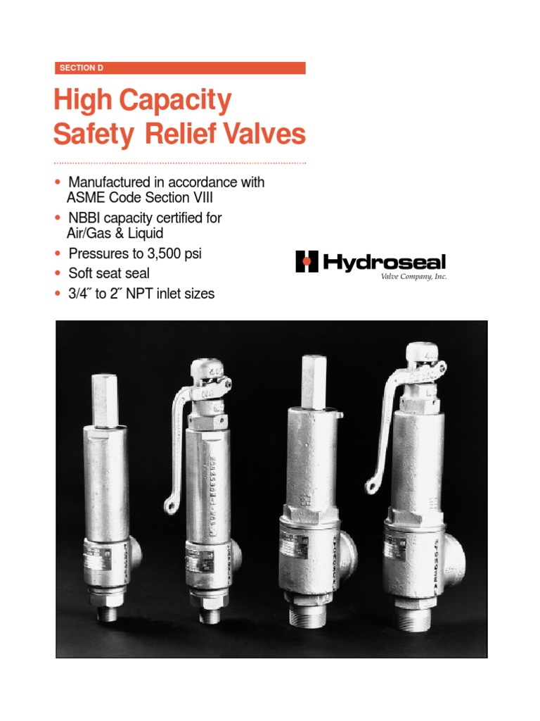 Hydroseal Relief Valve Threaded High Capacity PDF Valve Stainless