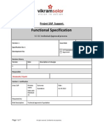 Functional Specification: Project SAP Support