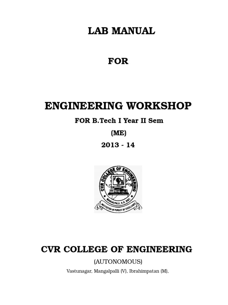 Engineering Workshop-i Lab Manual | Sheet Metal | Ac Power Plugs And Sockets
