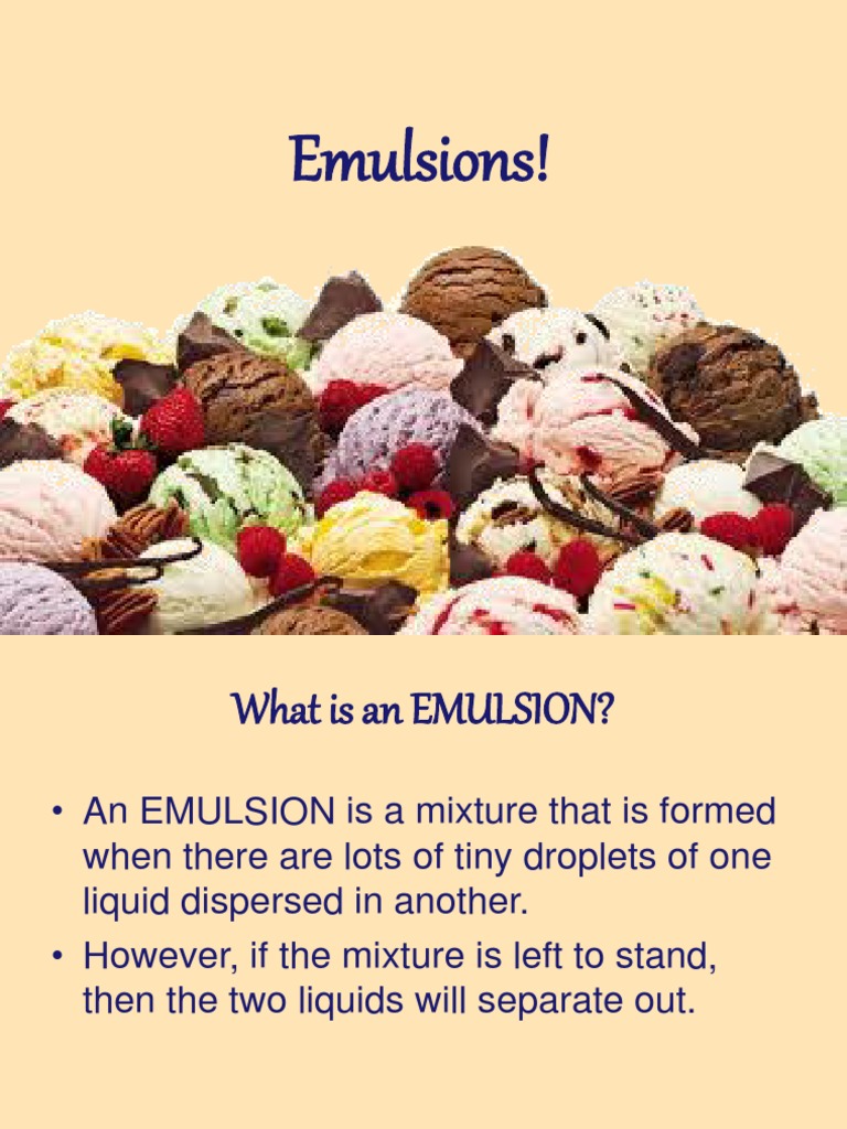 Understanding Emulsions and Emulsifiers | PDF