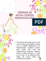 Vestidos de Novia Cortos Pronovias 2013