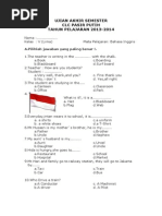 Ujian Akhir Semester CLC Pasir Putih TAHUN PELAJARAN 2013-2014