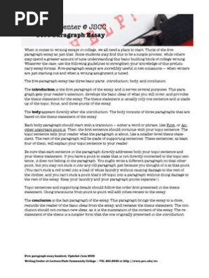 Five Paragraph Essay