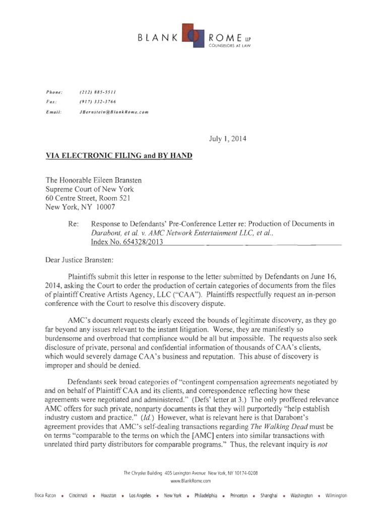 Plaintiffs' 7 1 Letter | PDF