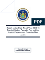 Report On The State Fiscal Year 2014 - 15 Enacted Budget Financial Plan and The Capital Program and Financing Plan