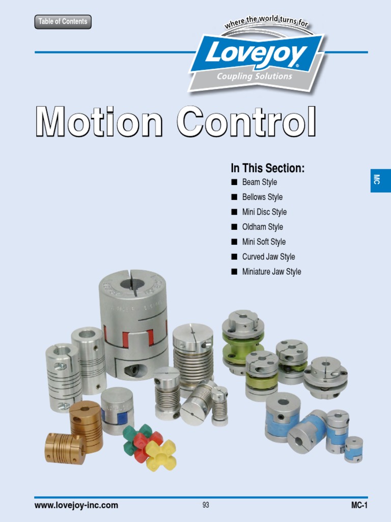 Motion Control Coupling PDF Torque Mechanical Engineering