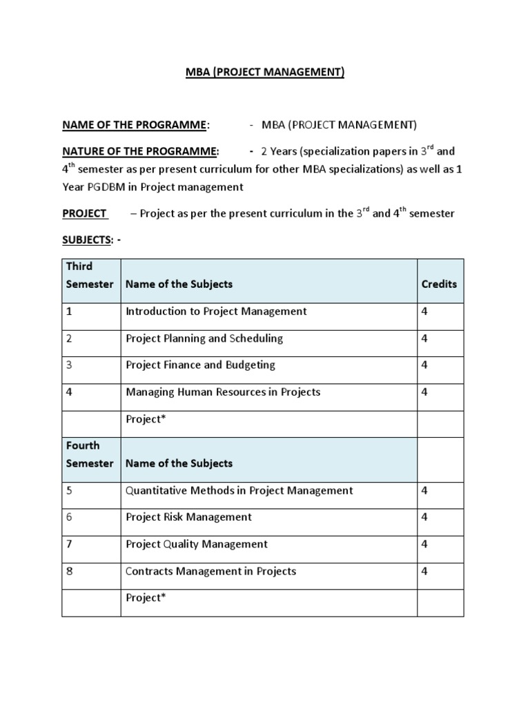 mba project management thesis pdf