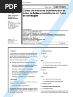 NBR 9820 Coleta de Amostras Indeformadas de Solos de Baixa Consistência Em Furos de Sondagem