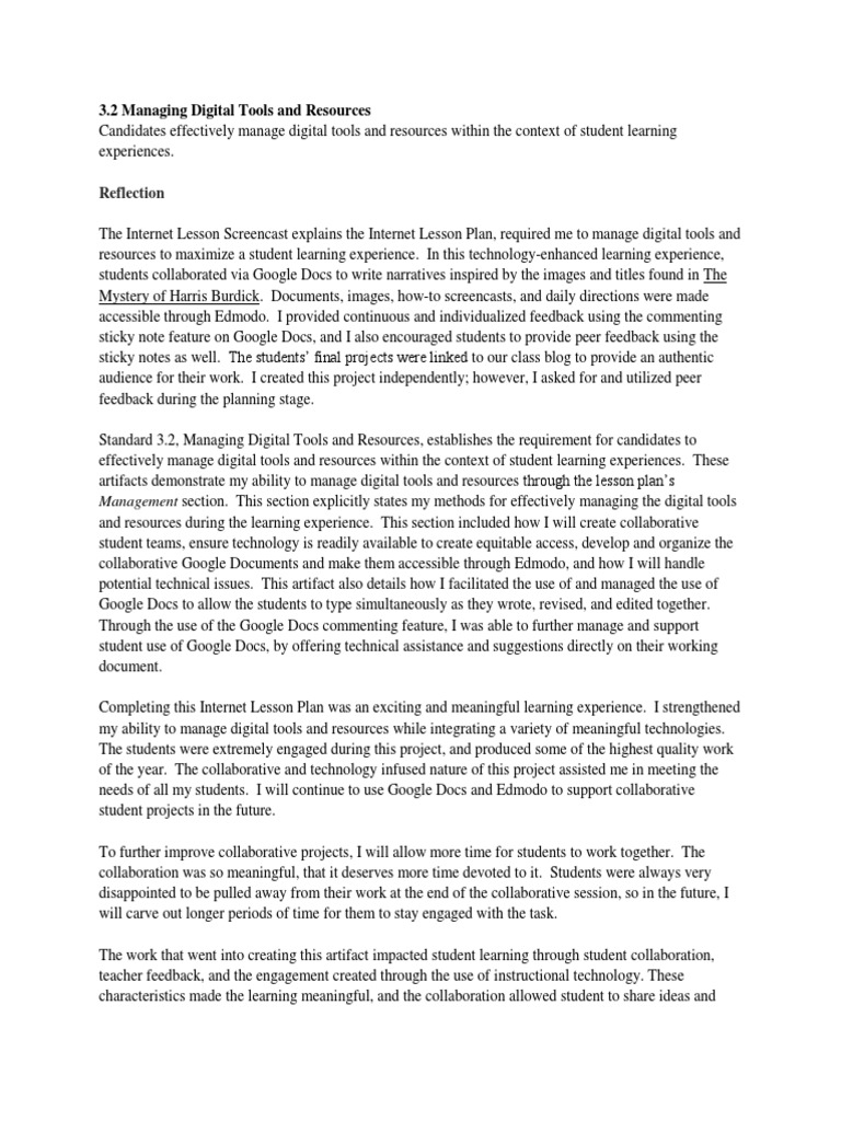 Managing Digital Tools for Student Learning | PDF | Collaboration ...