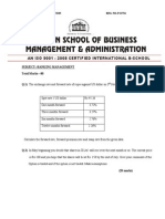 An Iso 9001: 2008 Certified International B-School: Subject:-Banking Management Total Marks-80