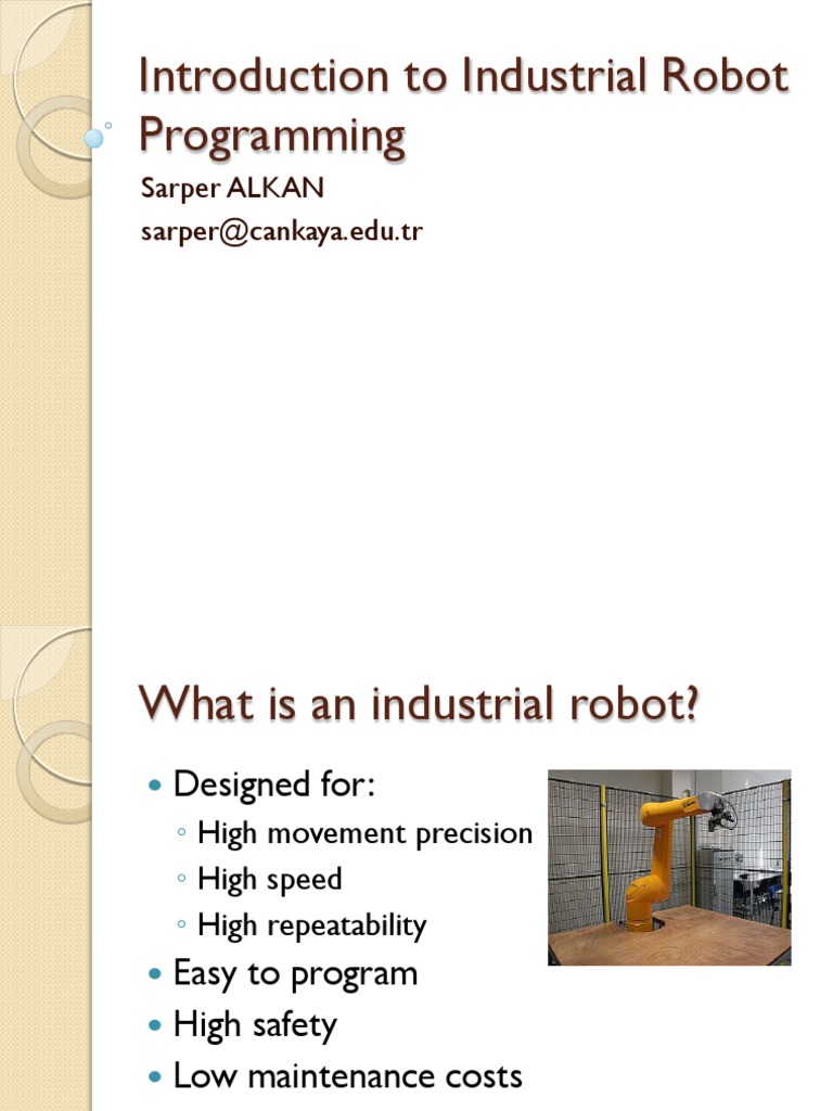 Introduction To Industrial Robot Programming | PDF | Areas Of Computer ...