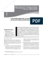 Los Problemas en La Ejecución de Las Actas de Conciliación en Sede Judicial