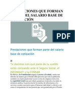 Prestaciones Que Forman Parte Del Salario Base de Cotización