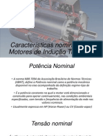 Características Nominais Dos Motores de Indução Trifásicos