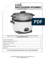 Electric Rice Cooker/ Steamer: Instruction Manual