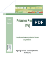 Professional Preferences (PPM) : A Sample Questionnaire of Professional Interests and Preferences