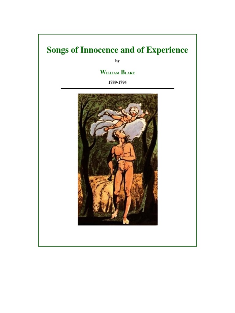 Blake William Songs Of Innocence And Of Experience Pdf British Poetry English Poetry