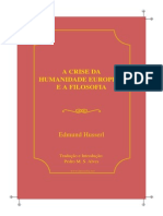 Husserl Edmund Crise Da Humanidade Europeia Filosofia