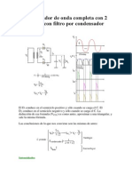 Rectificador de Onda Completa Con 2 Diodos Con Filtro Por Condensador