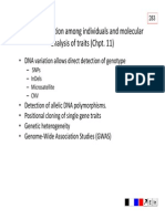 Genome Variation Among Individuals and Molecular Analysis of Traits (Chpt. 11)