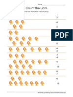 Count The Lions: Circle The Number That Shows How Many Lions in Each Group