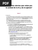 Centinelas Alertas Que Velan Por La Unidad de La Fe y de La Iglesia